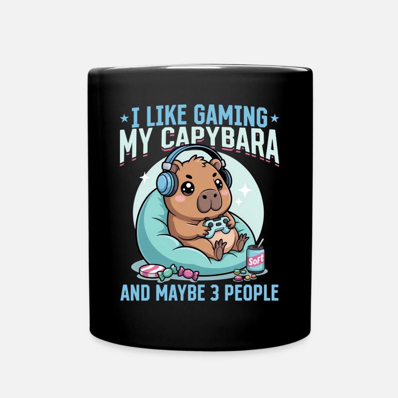 Gamer Gaming Capybara Jeu Vidéo - Mug uni - noir