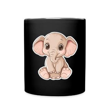 Éléphant - Mug uni - noir - Devant
