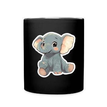 Éléphant mignon – idée cadeau pour les amoureux des animaux - Mug uni - noir - Devant