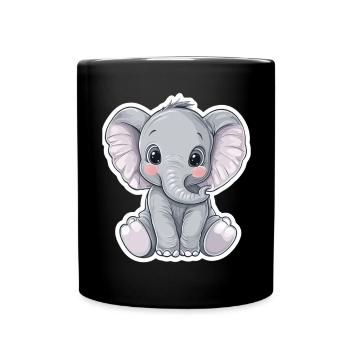 Elefant - Tasse einfarbig - Schwarz - Vorne