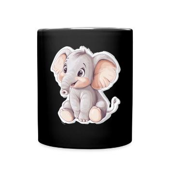 Elefant - Tasse einfarbig - Schwarz - Vorne