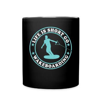 La vie est courte go Wakeboard Wakeboarder - Mug uni - noir - Devant
