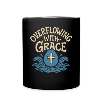 Overflowing Grace Baptism Inspiration - Full Colour Mug - black - Front