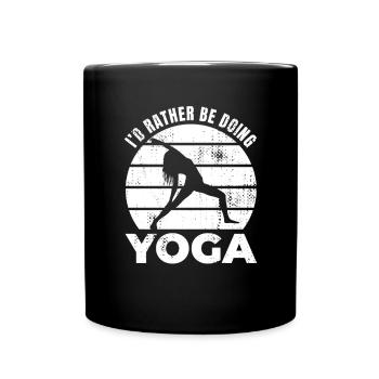 Je préfère faire du yoga - Mug uni - noir - Devant
