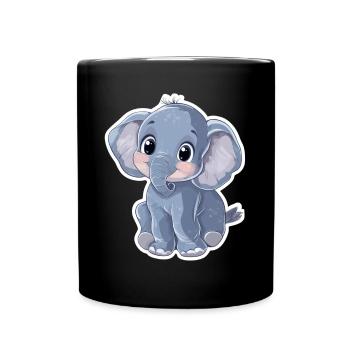 Éléphant mignon – idée cadeau pour les amoureux des animaux - Mug uni - noir - Devant