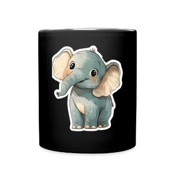 Éléphant mignon – idée cadeau pour les amoureux des animaux - Mug uni - noir - Devant