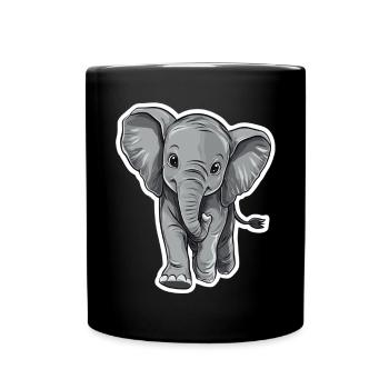 Éléphant - Mug uni - noir - Devant