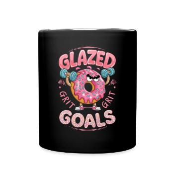 Objectifs à grain glacé Donut motif de fitness - Mug uni - noir - Devant