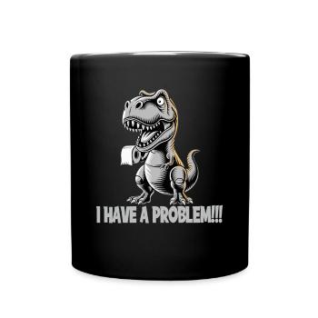 T-Rex avec problème de papier toilette design drôle - Mug uni - noir - Devant