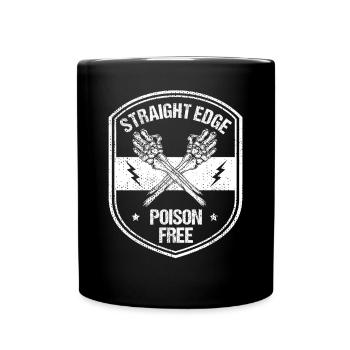 Straight Edge Vegan, gegen Drogen, Punk - Tasse einfarbig - Schwarz - Vorne
