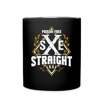 Straight Edge Vegan, gegen Drogen, Punk - Tasse einfarbig - Schwarz - Vorne