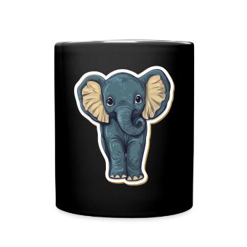 Éléphant mignon – idée cadeau pour les amoureux des animaux - Mug uni - noir - Devant