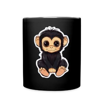 Cute Monkey Cute Monkey Gift for Monkey Fans - Full Colour Mug - black - Front