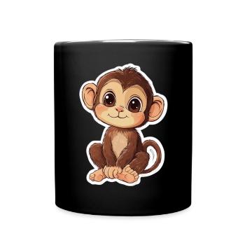 Cute Monkey Cute Monkey Gift for Monkey Fans - Full Colour Mug - black - Front