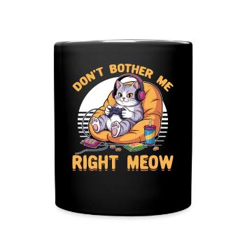 Gamer Gaming Cat Video Game - Full Colour Mug - black - Front