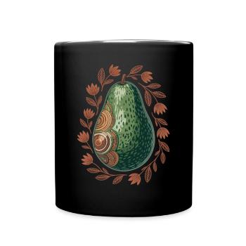 Artistic Avocado Boho - Full Colour Mug - black - Front