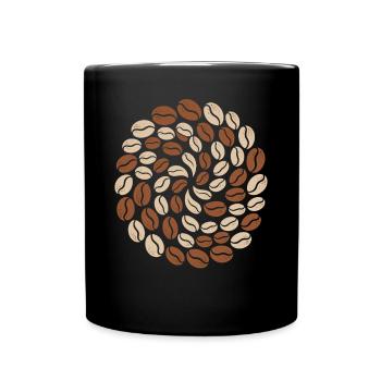 Coffee Bean Pattern Circle Lover - Full Colour Mug - black - Front