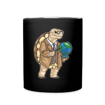 Schildkröte Geschichte Lehrer Schule - Tasse einfarbig - Schwarz - Vorne