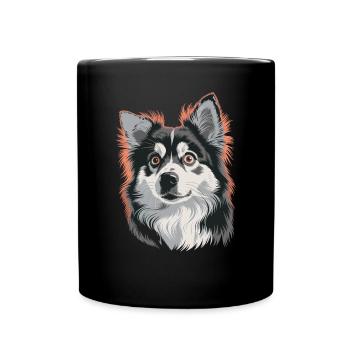 Stunning Husky Portrait in Vivid Colors - Full Colour Mug - black - Front