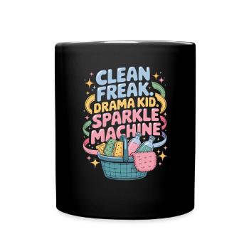 Clean Freak Drama Kid Sparkle Machine Perfect - Full Colour Mug - black - Front
