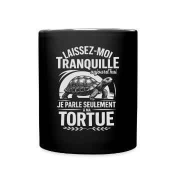 Today I'm just talking to my turtle - Full Colour Mug - black - Front