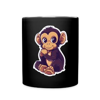 Cute Monkey Cute Monkey Gift for Monkey Fans - Full Colour Mug - black - Front