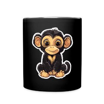 Cute Monkey Cute Monkey Gift for Monkey Fans - Full Colour Mug - black - Front