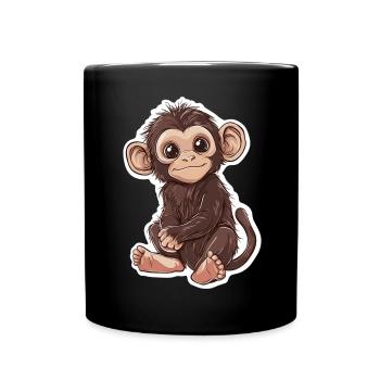 Cute Monkey Cute Monkey Gift for Monkey Fans - Full Colour Mug - black - Front