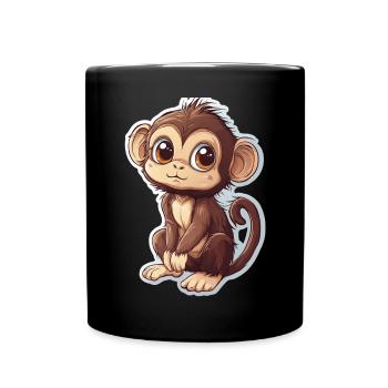 Monkey Cute Monkey Gift for Monkey Fans - Full Colour Mug - black - Front