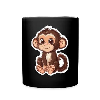 Monkey Cute Monkey Gift for Monkey Fans - Full Colour Mug - black - Front