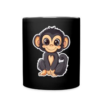 Cute Monkey Cute Monkey Gift for Monkey Fans - Full Colour Mug - black - Front