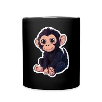 Monkey Cute Monkey Gift for Monkey Fans - Full Colour Mug - black - Front