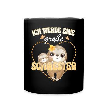 Nachwuchs Verkünden Ich Werde Große Schwester 2026 - Tasse einfarbig - Schwarz - Vorne