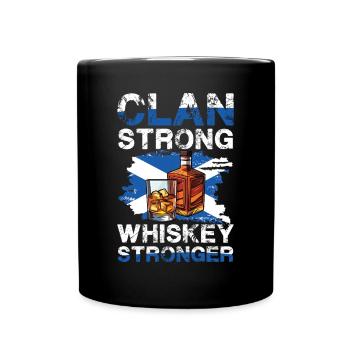 Clan Strong Whiskey Stronger Scotland Motif - Full Colour Mug - black - Front