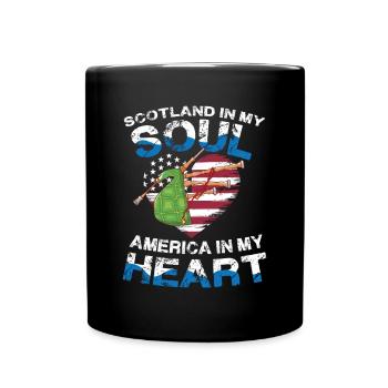 Scotland In My Soul America In My Soul - Full Colour Mug - black - Front