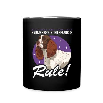 English Springer Spaniel Hund Geschenk - Tasse einfarbig - Schwarz - Vorne