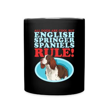 English Springer Spaniel Hund Geschenke - Tasse einfarbig - Schwarz - Vorne