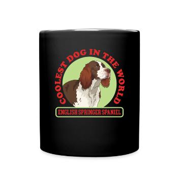 English Springer Spaniel Hunde Geschenk - Tasse einfarbig - Schwarz - Vorne