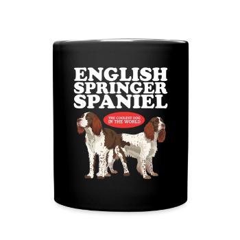 English Springer Spaniel Hunde Geschenke - Tasse einfarbig - Schwarz - Vorne