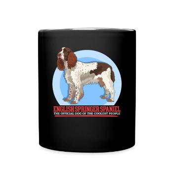 English Springer Spaniel Dog Owner Gift - Full Colour Mug - black - Front