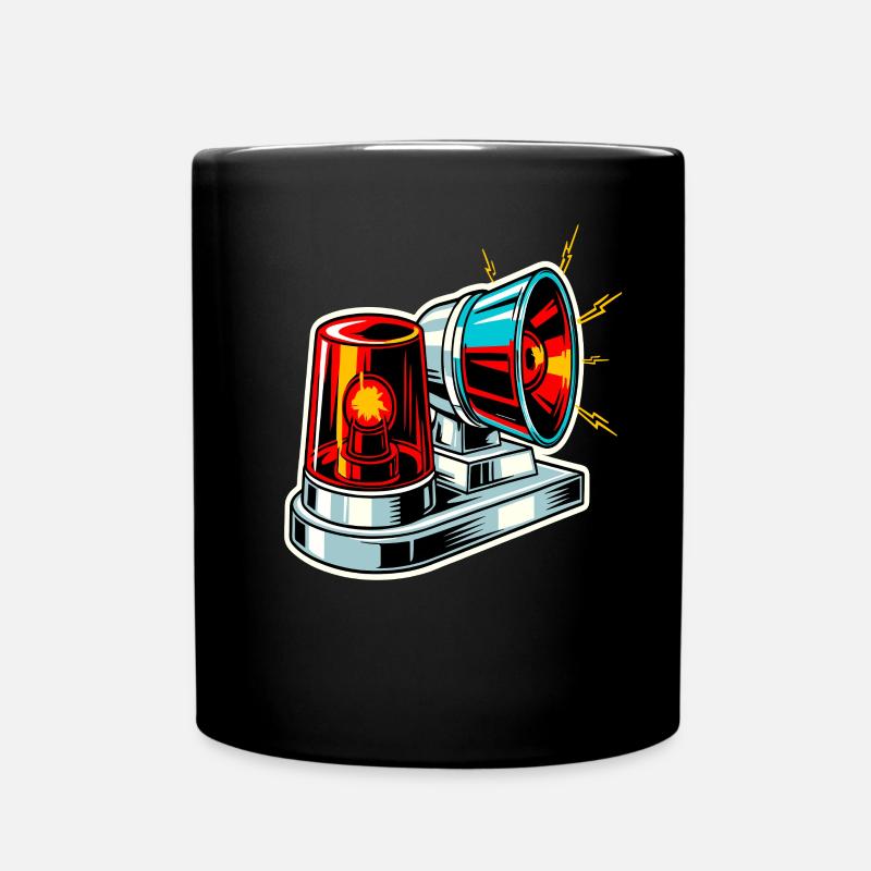 Feuerwehrsirene Warnlicht - Tasse einfarbig - Schwarz