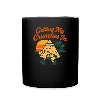 Meine Crunches im Fitnessstudio machen Lustige Chi - Tasse einfarbig - Schwarz - Vorne