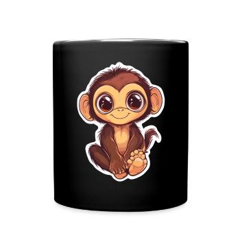Monkey Cute Monkey Gift for Monkey Fans - Full Colour Mug - black - Front