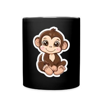 Monkey Cute Monkey Gift for Monkey Fans - Full Colour Mug - black - Front