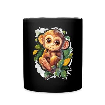 Monkey Cute Monkey Gift for Monkey Fans - Full Colour Mug - black - Front
