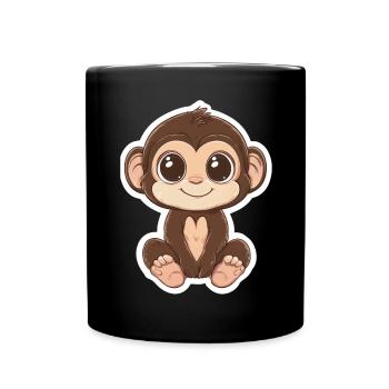 Monkey Cute Monkey Gift for Monkey Fans - Full Colour Mug - black - Front