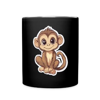 Monkey Cute Monkey Gift for Monkey Fans - Full Colour Mug - black - Front