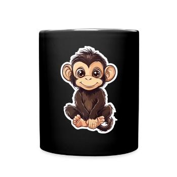 Monkey Cute Monkey Gift for Monkey Fans - Full Colour Mug - black - Front