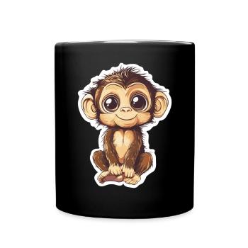 Monkey Cute Monkey Gift for Monkey Fans - Full Colour Mug - black - Front