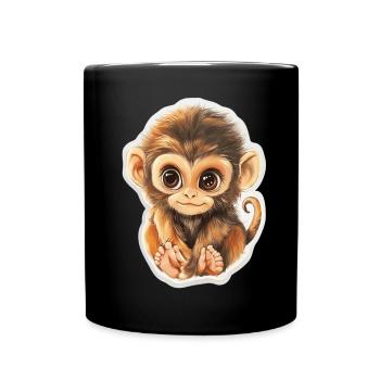 Monkey Cute Monkey Gift for Monkey Fans - Full Colour Mug - black - Front